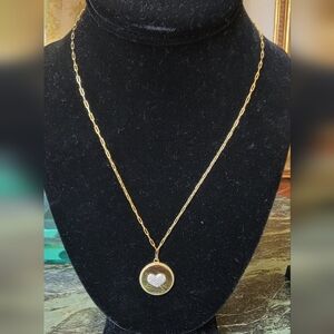 NWT Sterling Silver Gold Plated Heart CZ Pave Chain Link Necklace 18” NEW